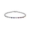 Image 1 : Natural 7.04 CTW Multi-Sapphire & Diamond Bracelet 14K White Gold - REF-144R2K