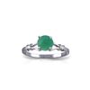 Genuine 0.62 ctw Emerald & Diamond Ring 14KT White Gold - REF-33F6Z