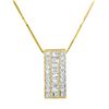 Natural 0.50 CTW Diamond & Baguette Necklace 14K Yellow Gold - REF-56R7K