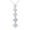 Natural 0.50 CTW Princess Diamond Necklace 14K Gold - REF-78H3W