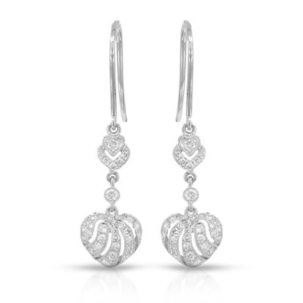 Natural 0.45 CTW Diamond Earrings 14K White Gold - REF-81X9T