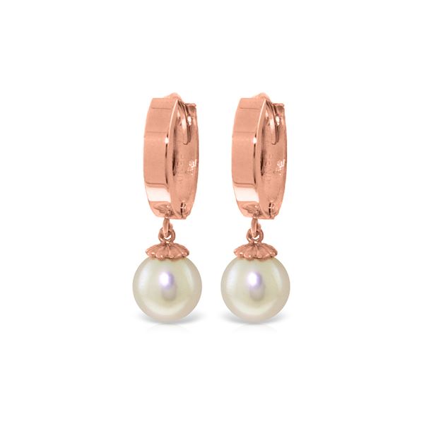 Genuine 4 ctw Pearl Earrings 14KT Rose Gold - REF-22P5H