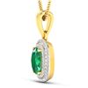 Image 2 : Natural 2.46 CTW Zambian Emerald & Diamond Pendant 14K Yellow Gold - REF-53R2F