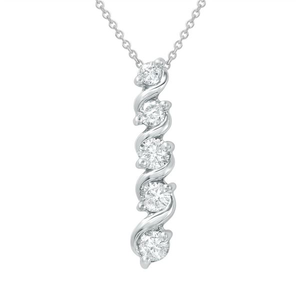 Natural 0.75 CTW Diamond Necklace 14K White Gold - REF-103R5K