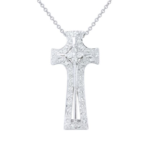 Natural 0.25 CTW Diamond Necklace 14K White Gold - REF-47R7K