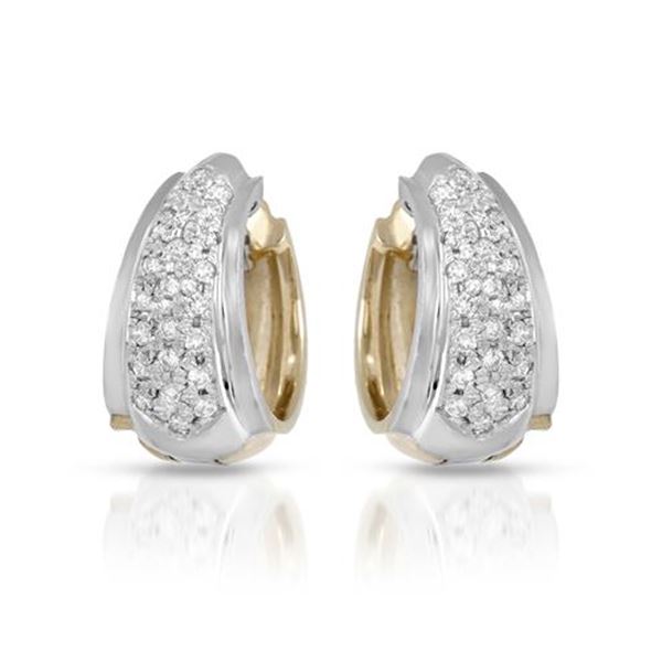 Natural 0.66 CTW Diamond Earrings 14K White Gold - REF-113R4K