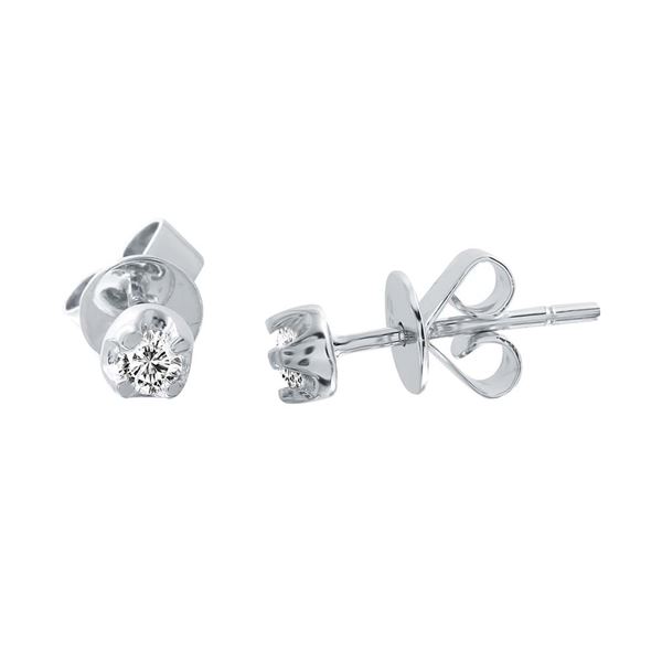 Natural 0.16 CTW Diamond Earrings 14K White Gold - REF-28Y8N