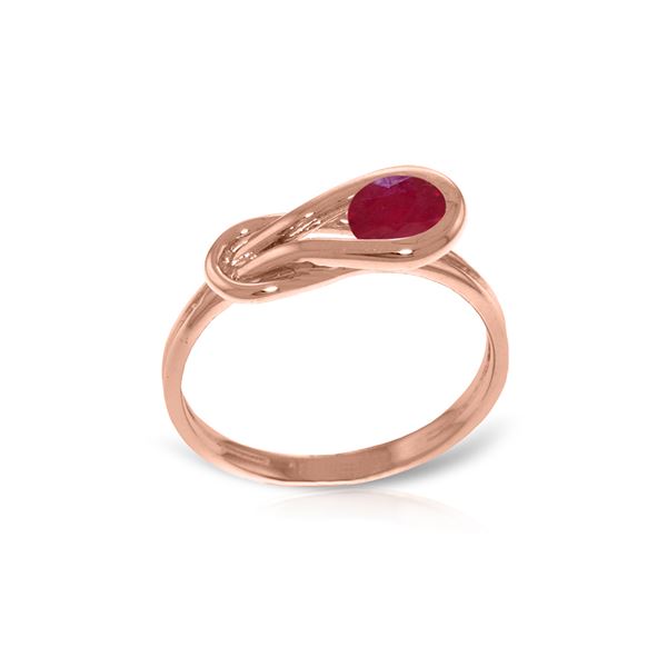 Genuine 0.65 ctw Ruby Ring 14KT Rose Gold - REF-49Y6F