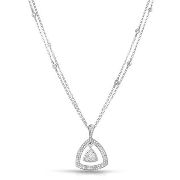 Natural 0.85 CTW Diamond Necklace 14K Gold - REF-128H7W