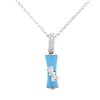 Image 1 : Natural 0.73 CTW Turquoise & Diamond Necklace 14K White Gold - REF-24M3F