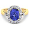 Image 3 : Natural 2.64 CTW Tanzanite & Diamond Ring 14K Yellow Gold - REF-103N3R