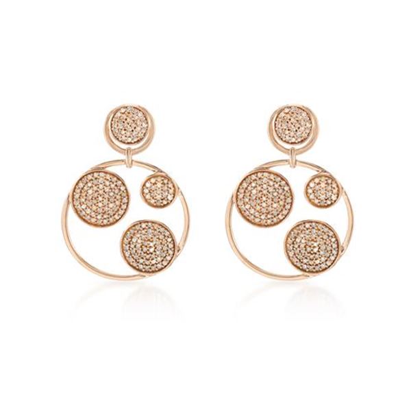 Natural 1.09 CTW Diamond Earrings 14K Rose Gold - REF-93Y6N