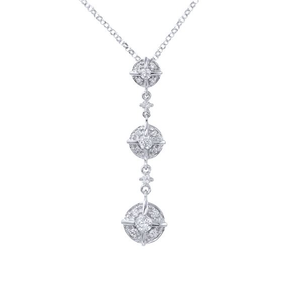 Natural 0.39 CTW Diamond Necklace 14K White Gold - REF-44R3K