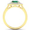 Image 2 : Natural 1.93 CTW Zambian Emerald & Diamond Ring 14K Yellow Gold - REF-80R9F