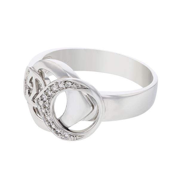 Natural 0.12 CTW Diamond Engagement Ring 18K Gold - REF-59X4T
