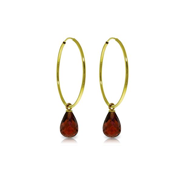 Genuine 4.5 ctw Garnet Earrings 14KT Yellow Gold - REF-26H2X