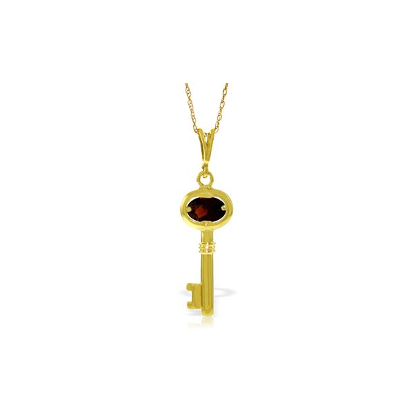 Genuine 0.50 ctw Garnet Necklace 14KT Yellow Gold - REF-32V8W