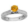 Image 1 : 0.57 CTW Citrine & Diamond Ring 14K White Gold - REF-53N2Y