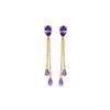 Image 1 : Genuine 7.5 ctw Amethyst Earrings 14KT Yellow Gold - REF-39R3P