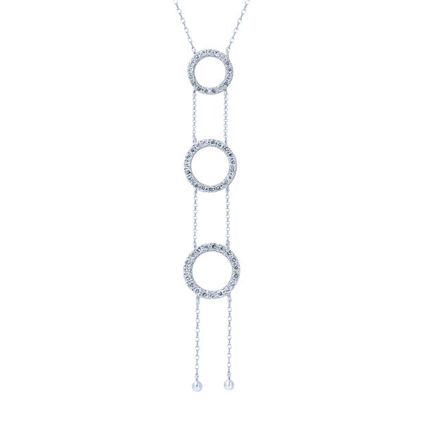 Natural 0.76 CTW Diamond Necklace 14K White Gold - REF-68M4F
