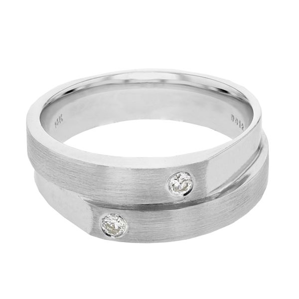 Natural 0.13 CTW Diamond Ring 14K White Gold - REF-72M2F