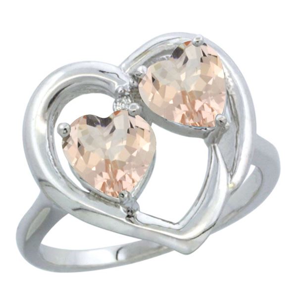 1.20 CTW Morganite Ring 14K White Gold - REF-39M4K