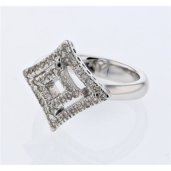 Natural 0.38 CTW Diamond Ring 14K White Gold - REF-68Y4N