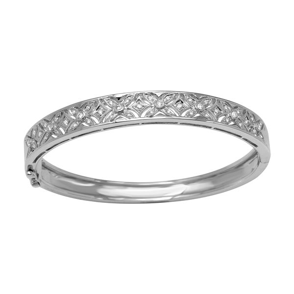 Natural 0.40 CTW Diamond Bracelet 18K White Gold - REF-326M7F