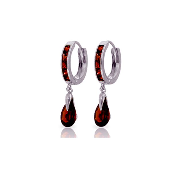 Genuine 4.3 ctw Garnet Earrings 14KT White Gold - REF-53W8Y