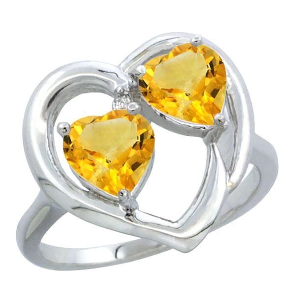 2.60 CTW Citrine Ring 10K White Gold - REF-23A7X