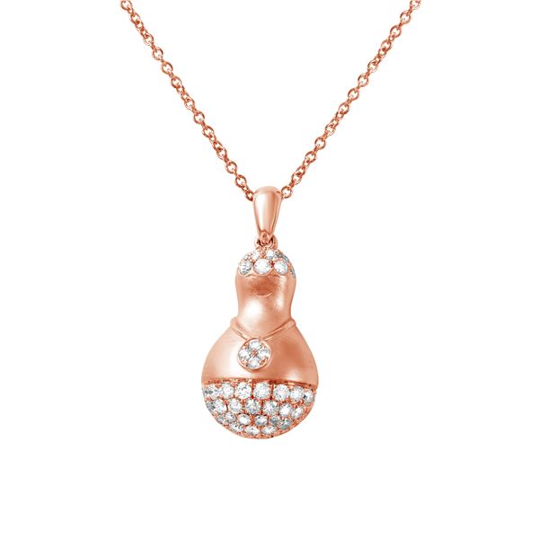 Natural 0.42 CTW Diamond Necklace 14K Rose Gold - REF-79X2T