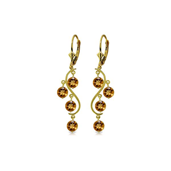 Genuine 4.95 ctw Citrine Earrings 14KT Yellow Gold - REF-53K8V