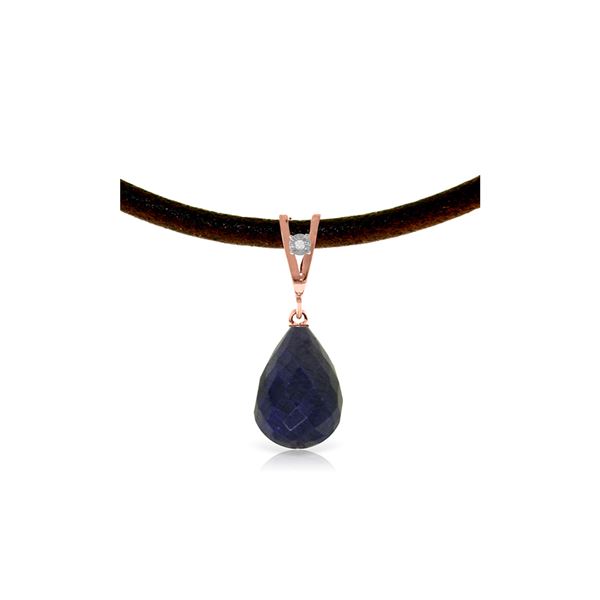 Genuine 14.81 ctw Sapphire & Diamond Necklace 14KT Rose Gold - REF-30Y2F