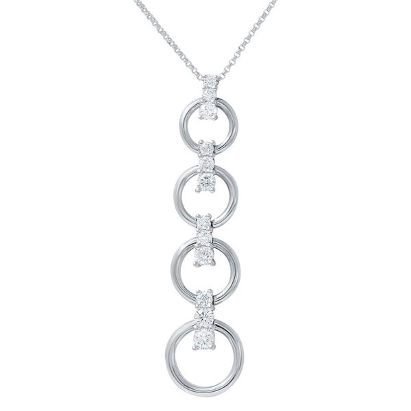 Natural 1.12 CTW Diamond Necklace 14K White Gold - REF-144Y9N