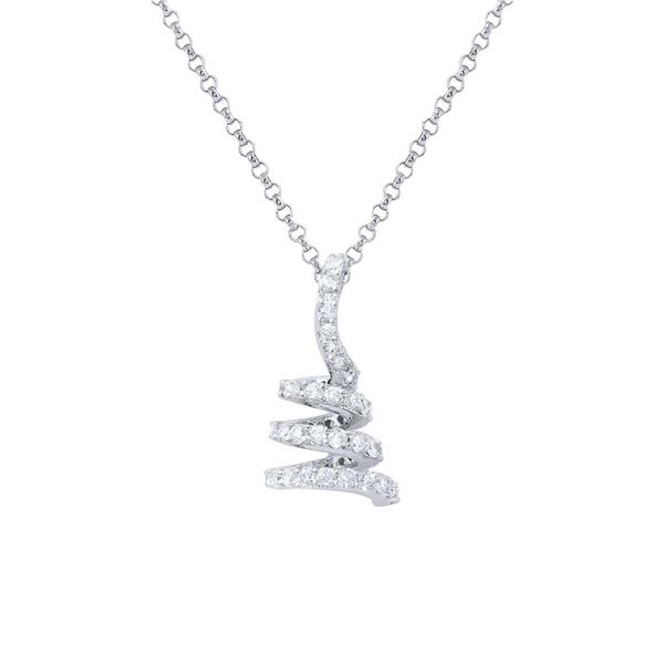 Natural 0.69 CTW Diamond Necklace 18K White Gold - REF-79Y2N