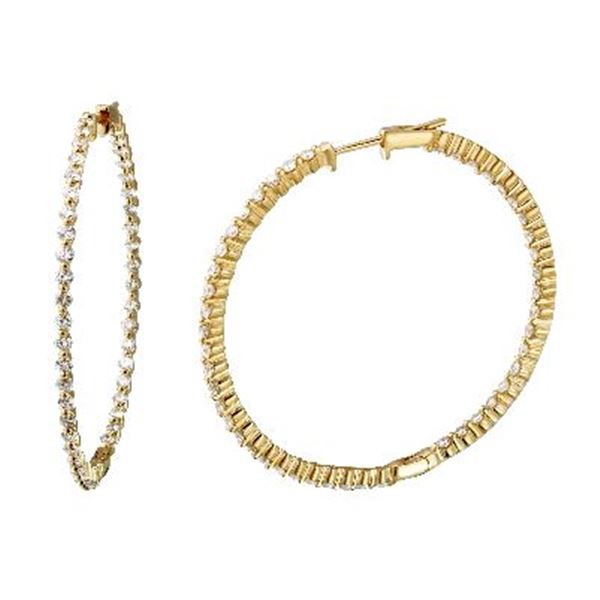 Natural 3.40 CTW Diamond Earrings 14K Yellow Gold - REF-318Y6N