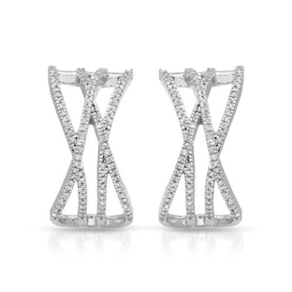Natural 0.31 CTW Diamond Earrings 14K White Gold - REF-59R4K