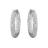 Image 3 : 0.46 CTW White Round Diamond Hoop  Earring 14K White Gold - REF-100K2M