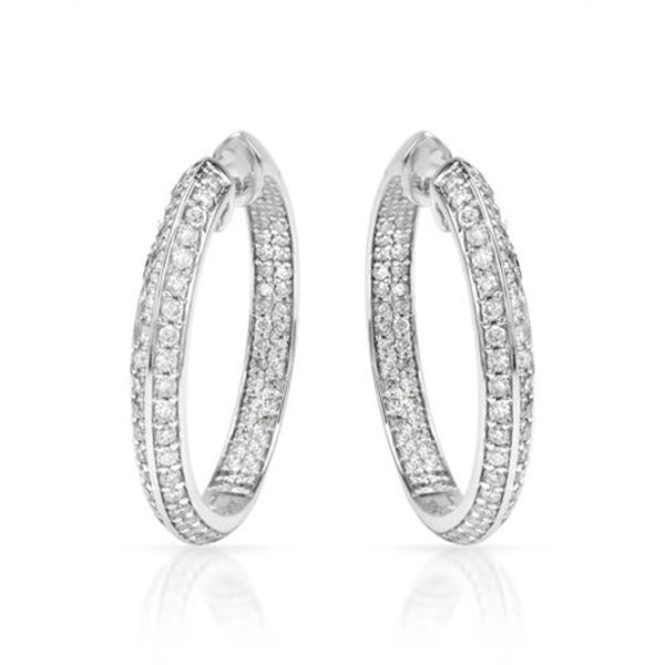 Natural 2.38 CTW Diamond Earrings 14K White Gold - REF-219W6H