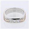 Image 1 : Natural 0.49 CTW Princess Diamond Ring 14K Two Tone Yellow Gold - REF-204W3H