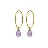 Image 1 : Genuine 4.5 ctw Amethyst Earrings 14KT Yellow Gold - REF-26V2W