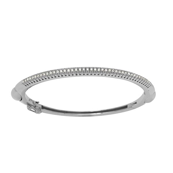 Natural 0.44 CTW Diamond Bangle 14K White Gold - REF-154T8X