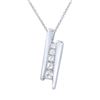 Natural 0.25 CTW Princess Diamond Necklace 14K White Gold - REF-39T6X