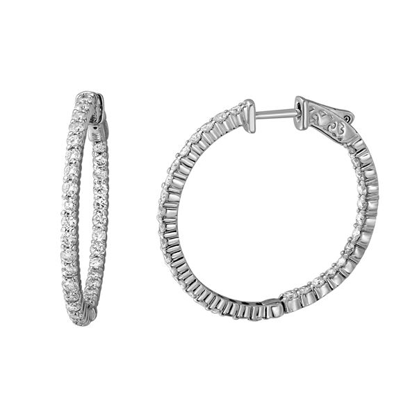 Natural 2.24 CTW Diamond Earrings 14K White Gold - REF-243K2R