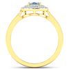 Image 2 : Natural 0.76 CTW Aquamarine & Diamond Ring 14K Yellow Gold - REF-36T9H