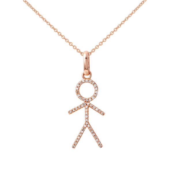Natural 0.18 CTW Diamond Necklace 14K Rose Gold - REF-28F8M