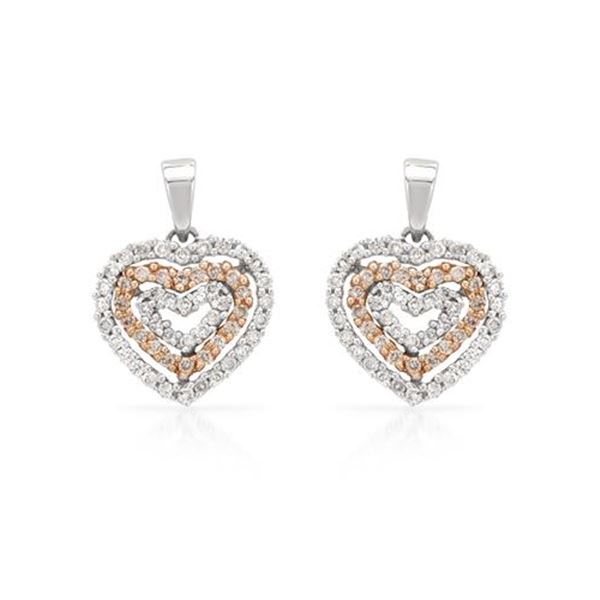 Natural 0.64 CTW Diamond Earrings 14K Two Tone Yellow Gold - REF-66N6Y