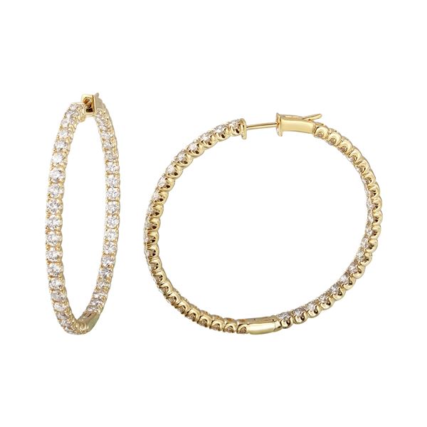 Natural 4.89 CTW Diamond Earrings 14K Yellow Gold - REF-450W9H