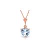 Image 1 : Genuine 1.15 ctw Aquamarine Necklace 14KT Rose Gold - REF-22A8K
