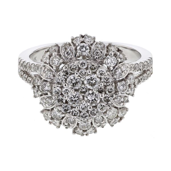 Natural 1.32 CTW Diamond Ring 14K White Gold - REF-151W2H